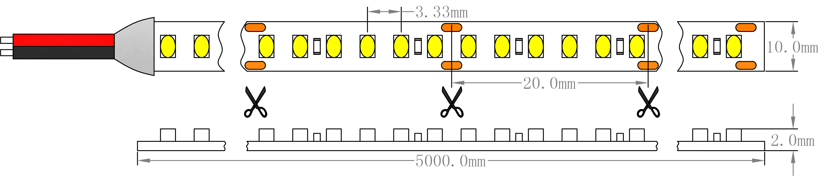 SMD2216-300LEs-24V-afmeting